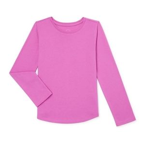 Pink Long Sleeve Crew Neck Tee Wonder Nation Size XS 4-5
